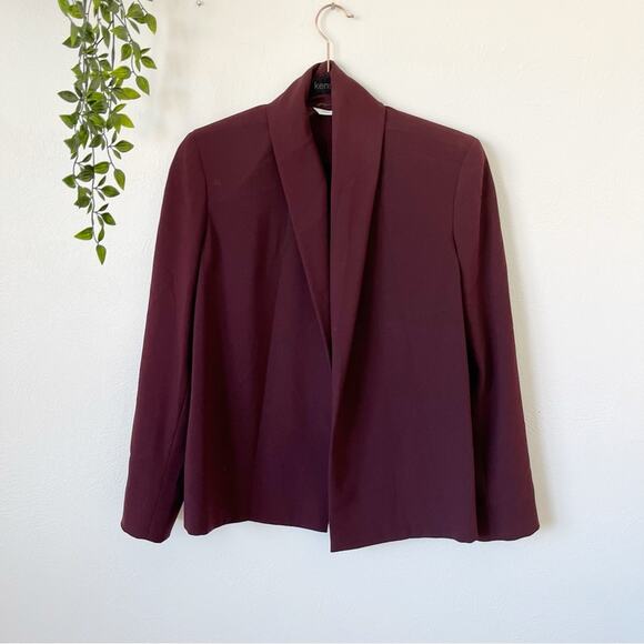 MaxMara Burgundy Open Front Blazer Sz 4 - Picture 1 of 6